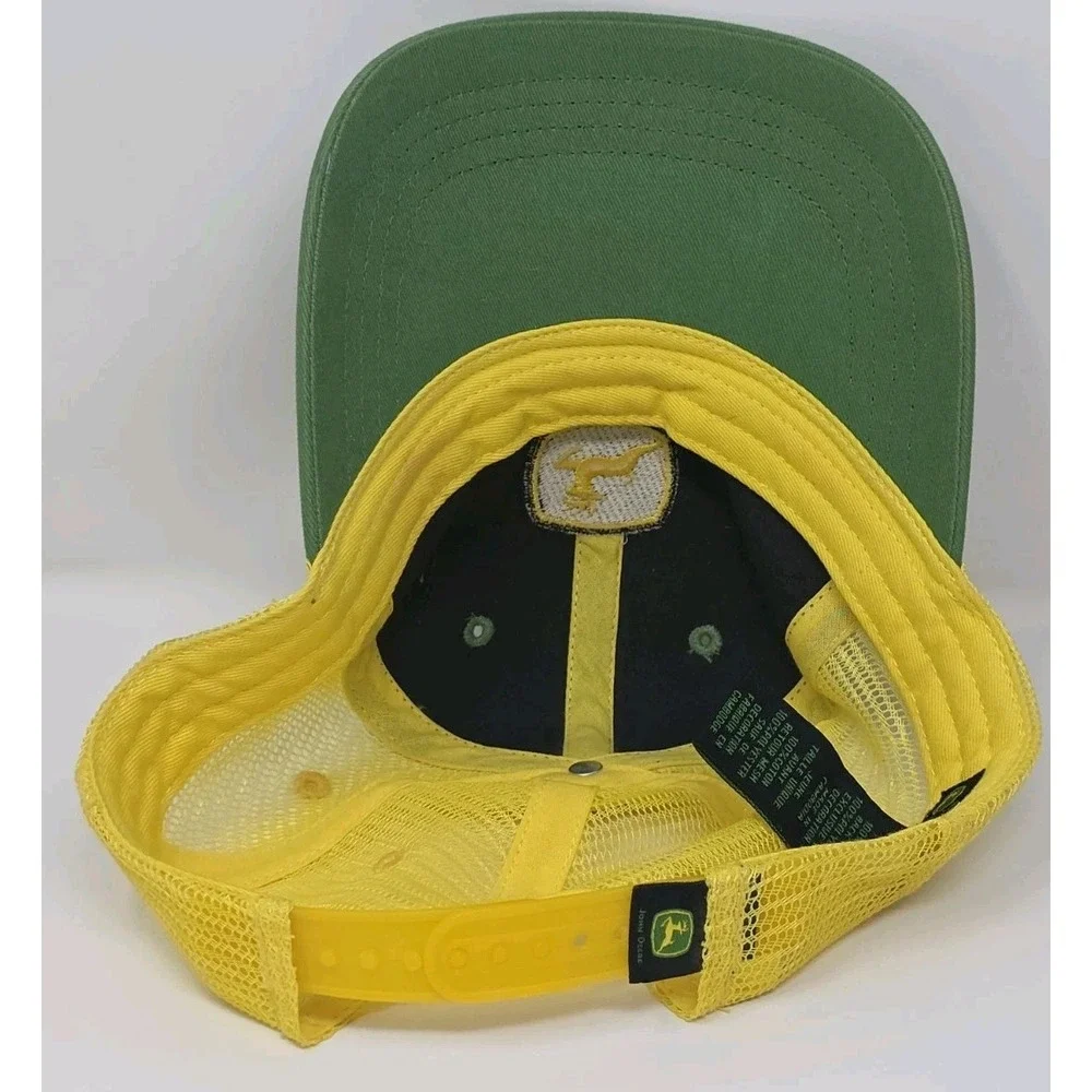 John‎ Deere Authentic Snapback Trucker Hat Cap Toddler EUC Mesh Embroidered Logo